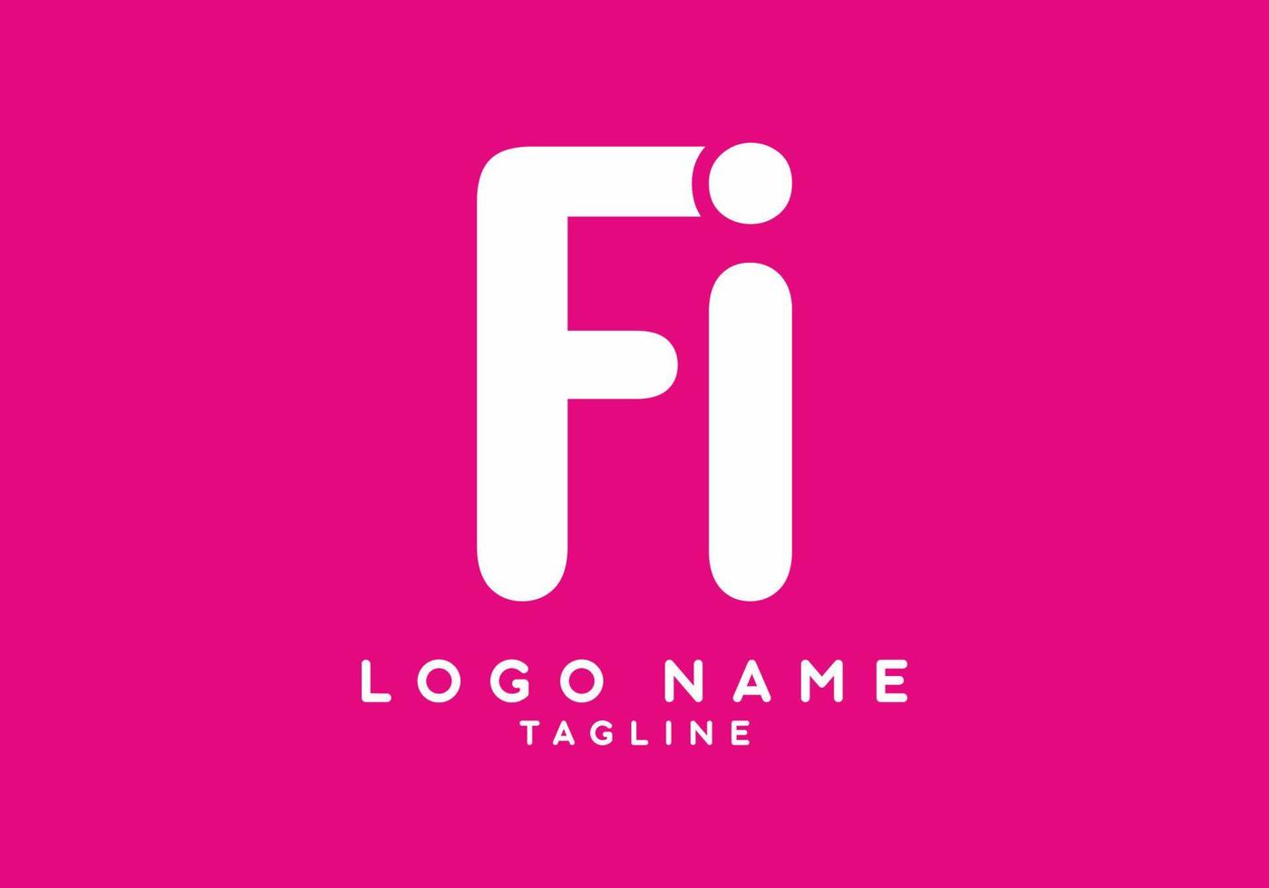 wit roze van fi eerste letter logo vector