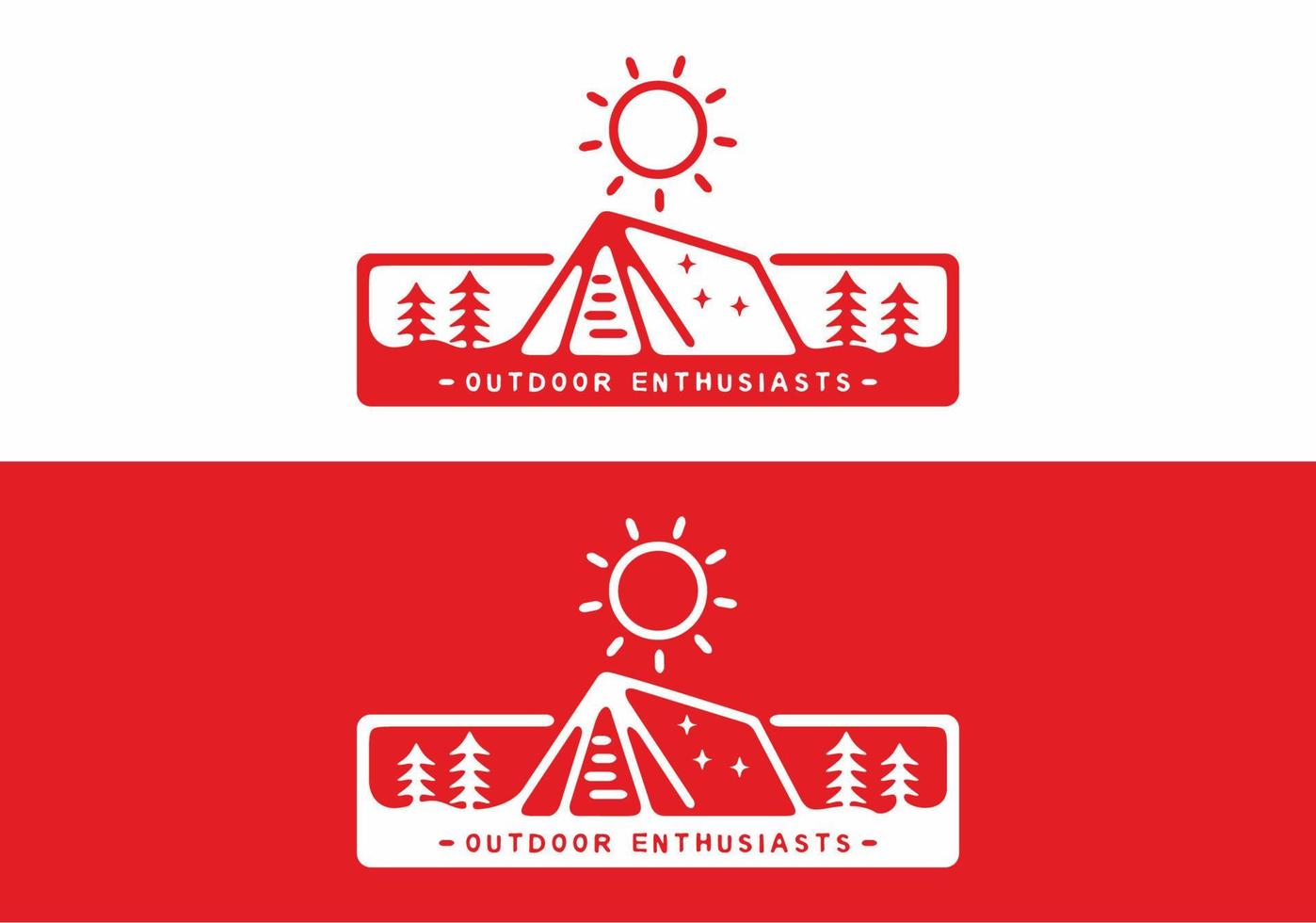 rode en witte buitenenthousiasteling badge illustratie vector