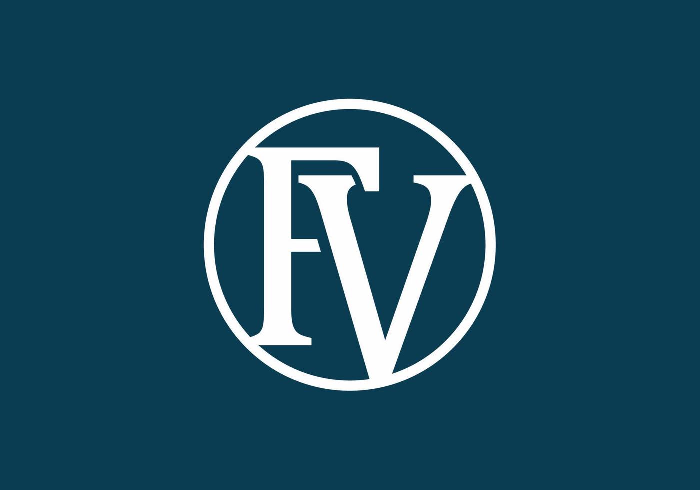 wit blauw fv beginletter logo vector