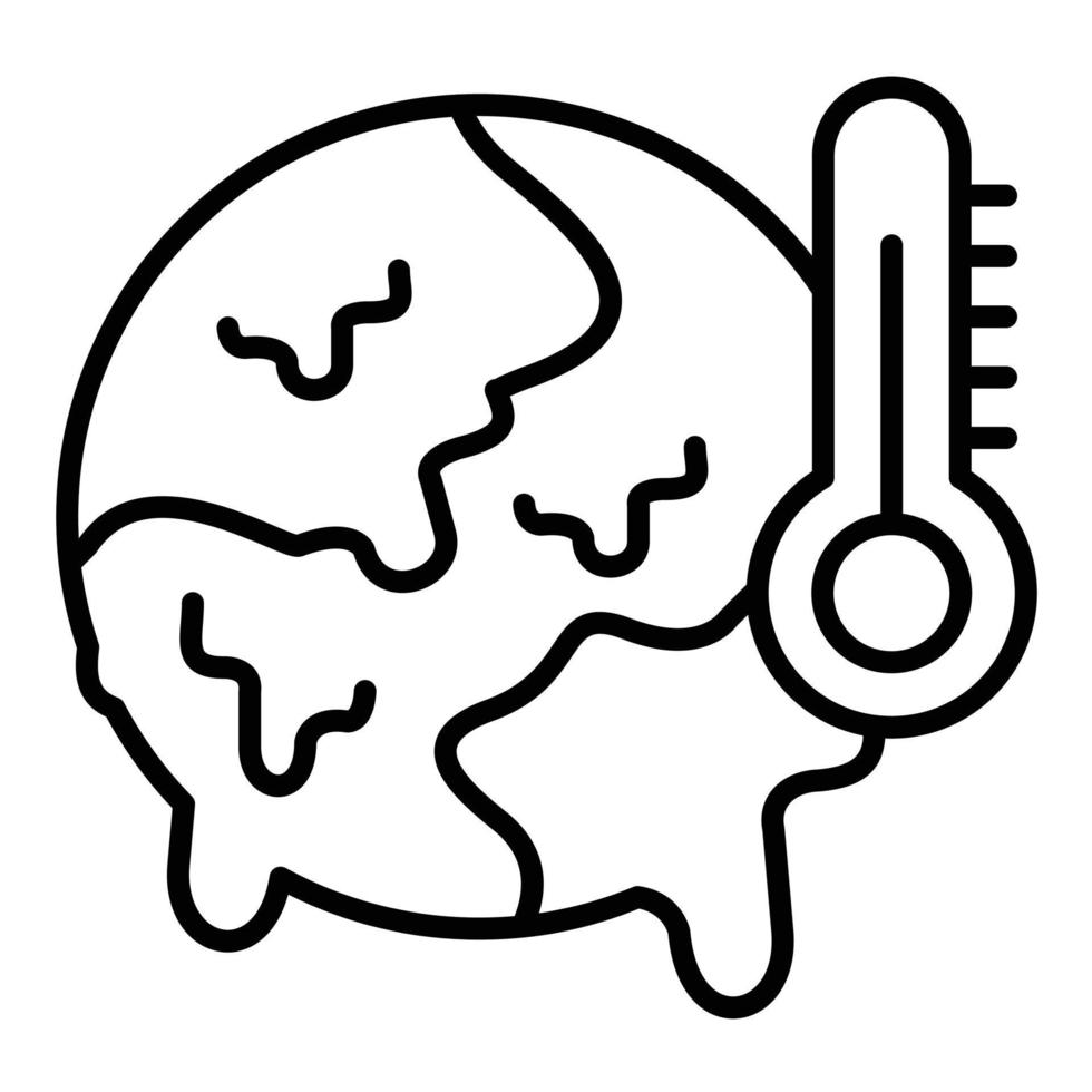 pictogram van de lijn van de opwarming van de aarde vector