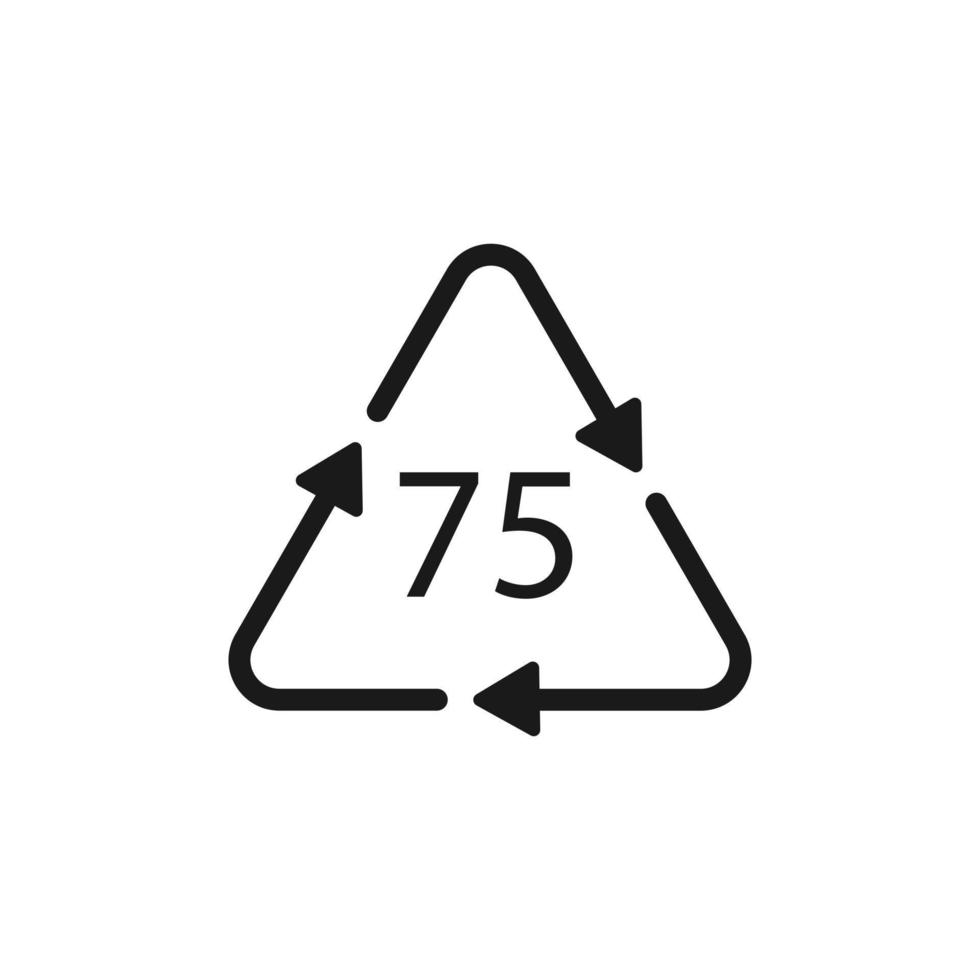 laag loodglas. glas recycling code 75 gl. vector illustratie