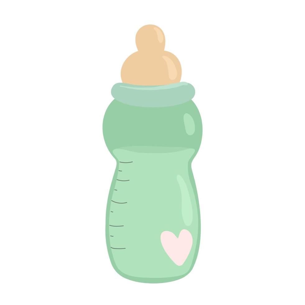 illustratie van babyfles voor melk. voeding voor de pasgeborene. vector