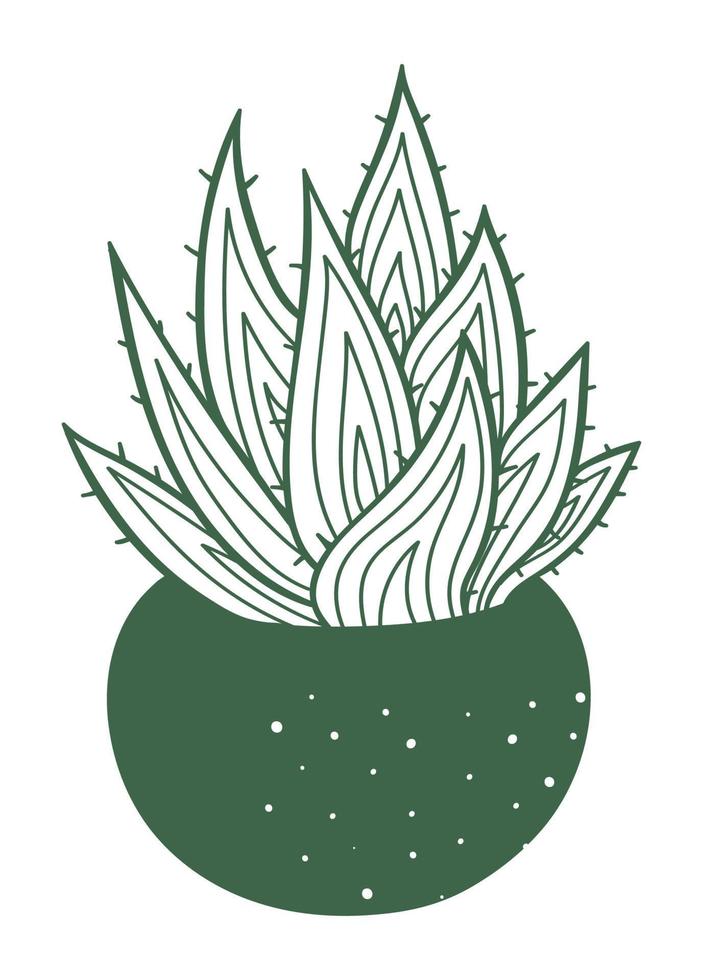 kamerplant in doodle stijl. thuis bloem in pot vector