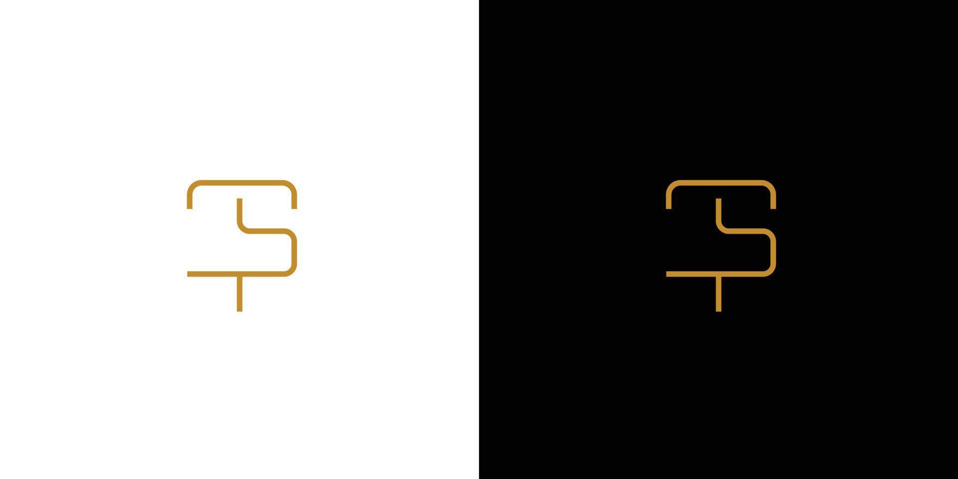 modern en eenvoudig ts-letterinitialen logo-ontwerp vector