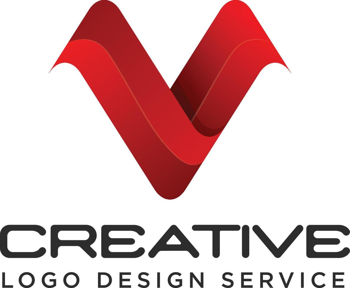 gradiënt letter v logo vector