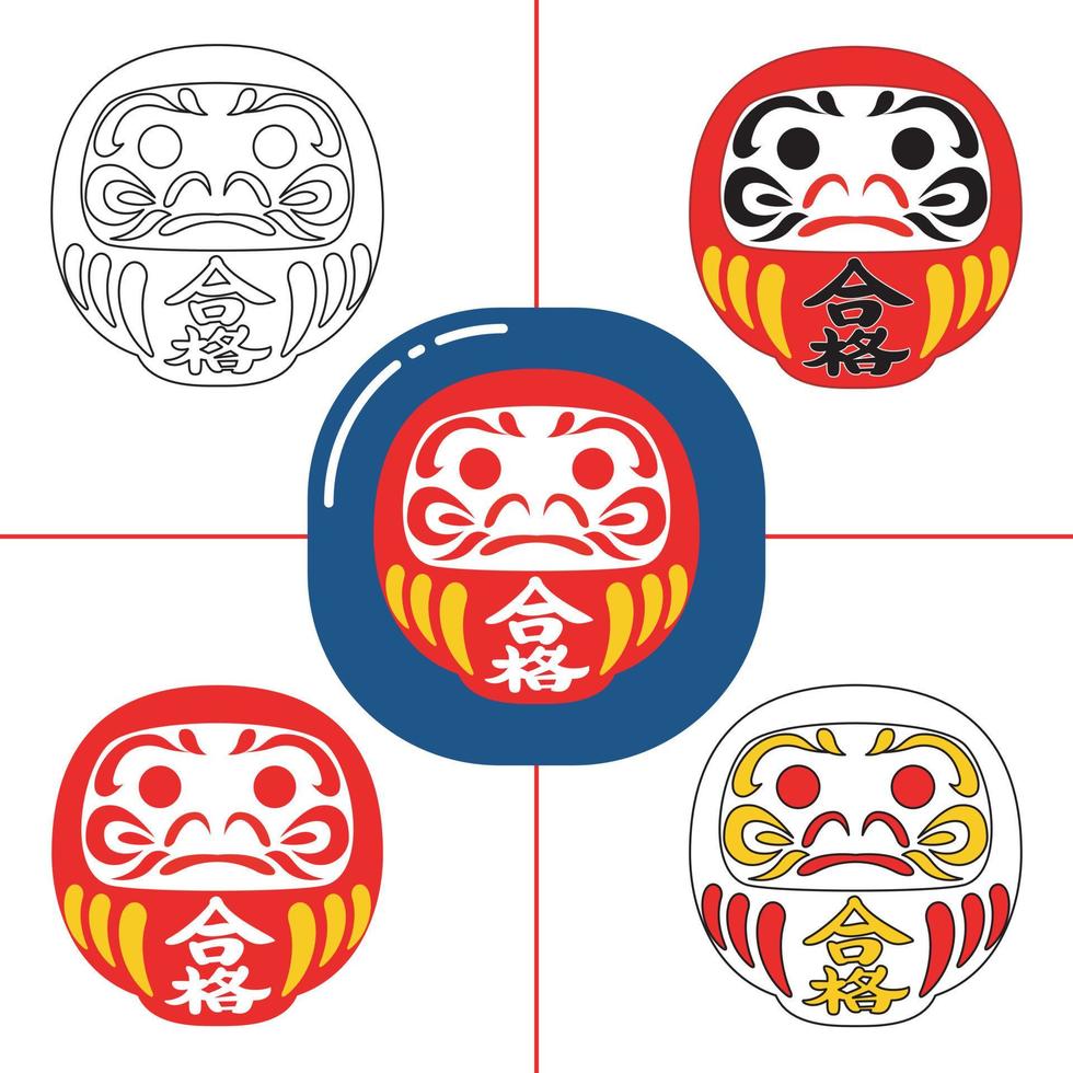 daruma in platte ontwerpstijl vector