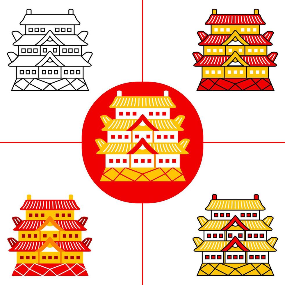 Tokyo keizerlijk paleis in platte ontwerpstijl vector