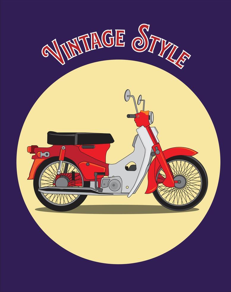 een klassieke motorfiets in vectorillustratieontwerp vector