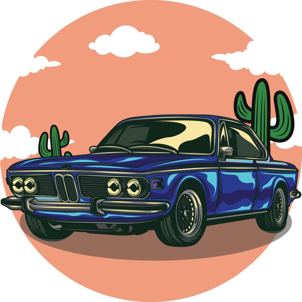 een klassieke auto in vectorillustratieontwerp vector