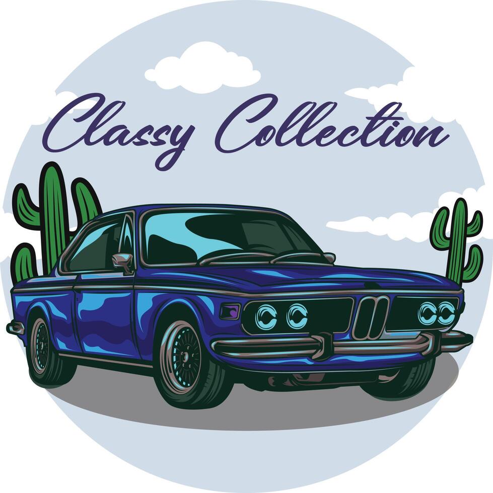 een klassieke auto in vectorillustratieontwerp 6 vector