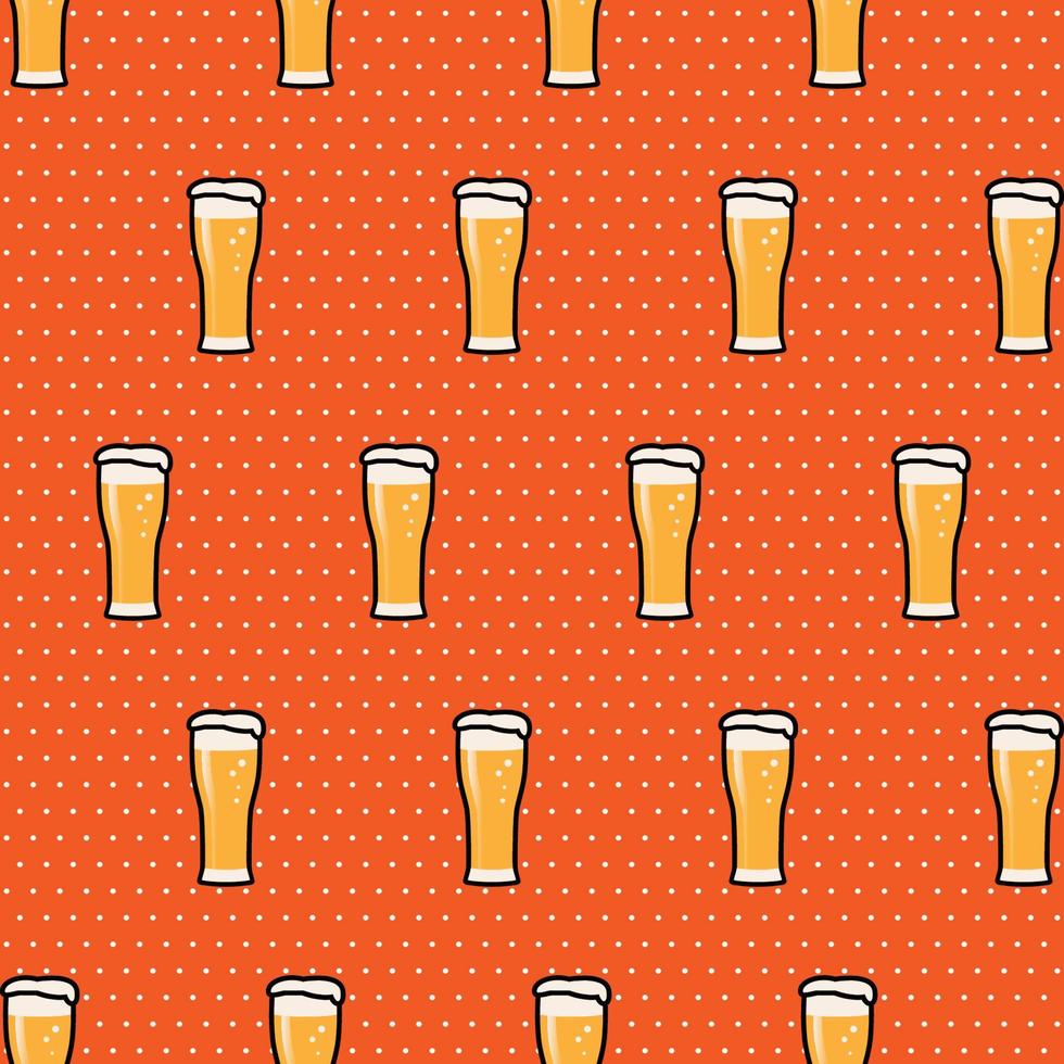 gelast patroon weizen glas bier met polkadot achtergrond vector