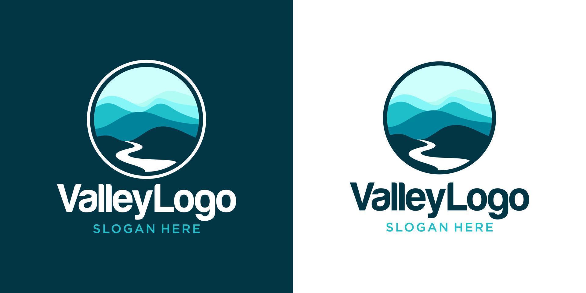 vallei logo ontwerp vector sjabloon