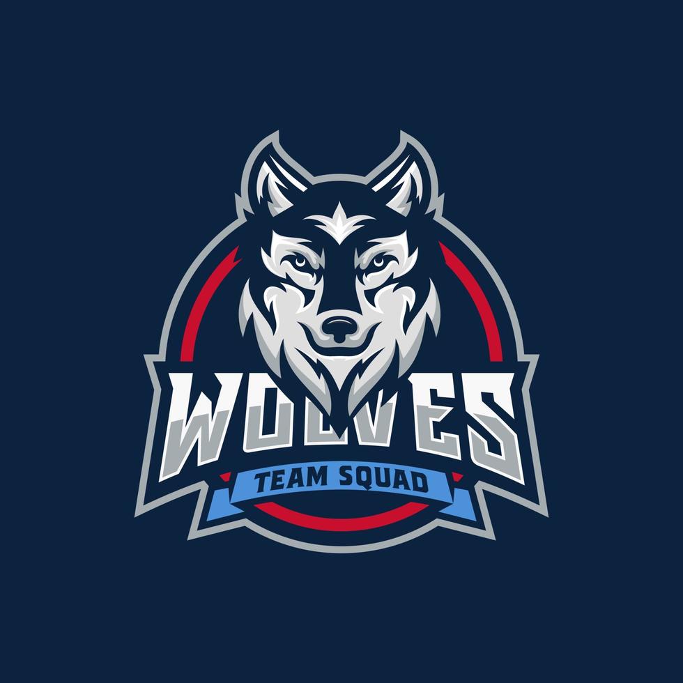 wolf vector mascot logo ontwerp met moderne illustratie concept stijl voor badge, embleem en tshirt afdrukken. boze wolf illustratie voor sport en esport team.