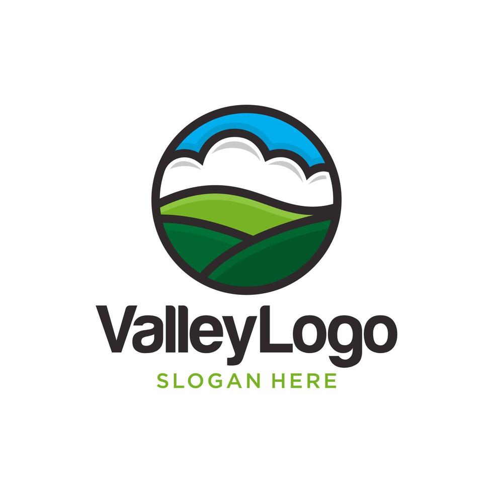vallei logo ontwerp vector sjabloon