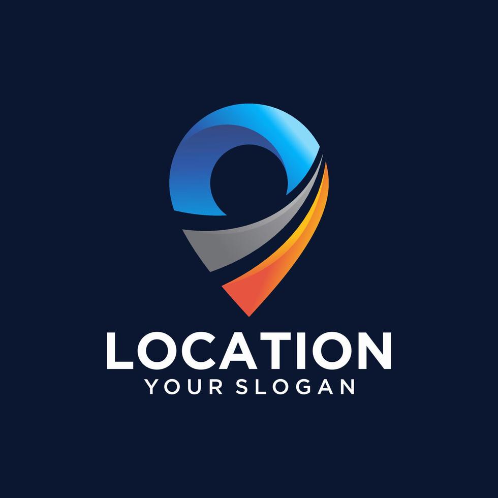 abstracte kleurrijke pin locatie symbool logo pictogram vector sjabloon