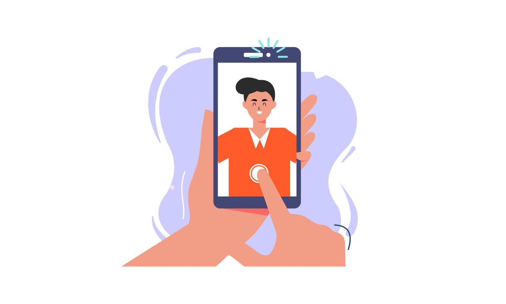 vrienden die een selfie maken. vriendschap en jeugd concept illustratie vector