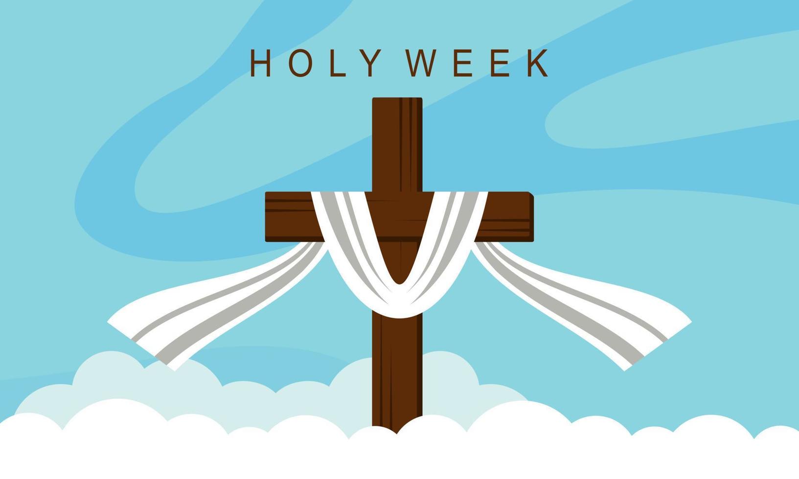 platte ontwerp heilige week concept logo vector