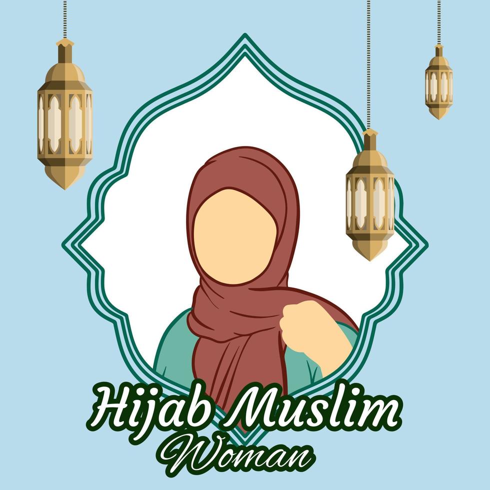 hijab moslim meisje sjabloonontwerp vector