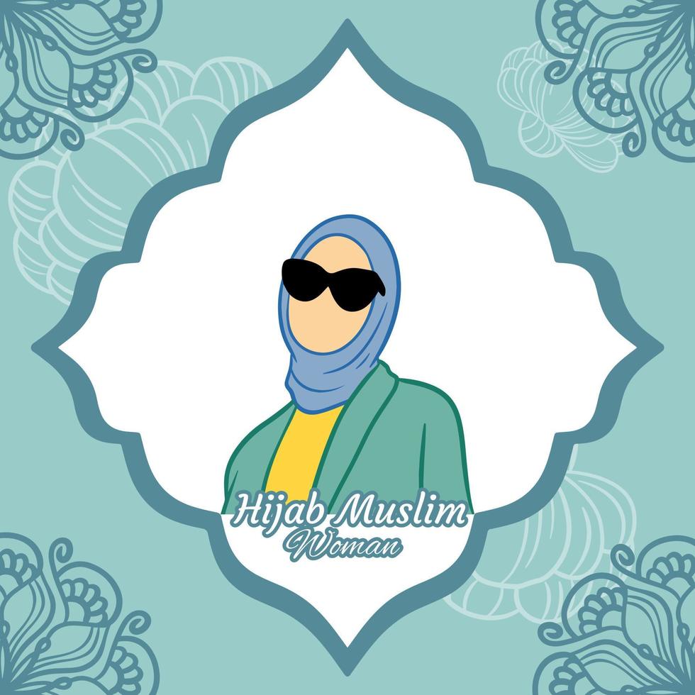 hijab moslim meisje sjabloonontwerp vector