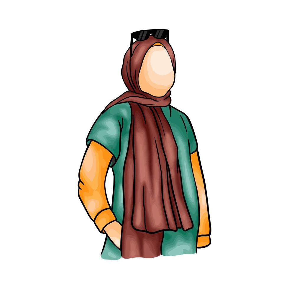 mooie moslim vrouwen hijab vectorillustratie vector