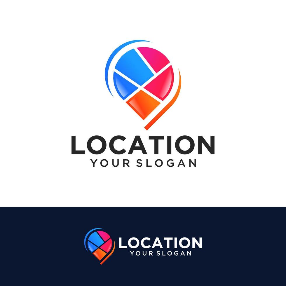 abstracte kleurrijke pin locatie symbool logo pictogram vector sjabloon