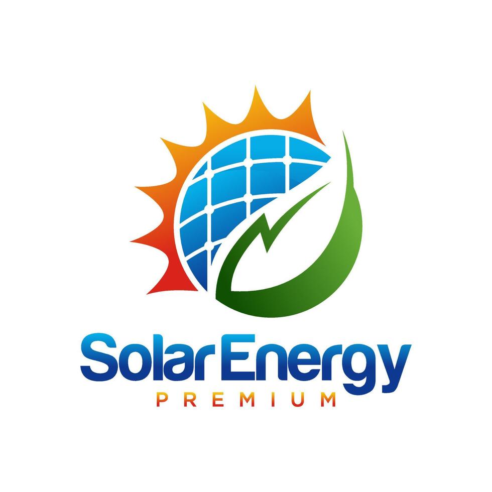 creatieve zonne-energie logo vector ontwerpsjabloon