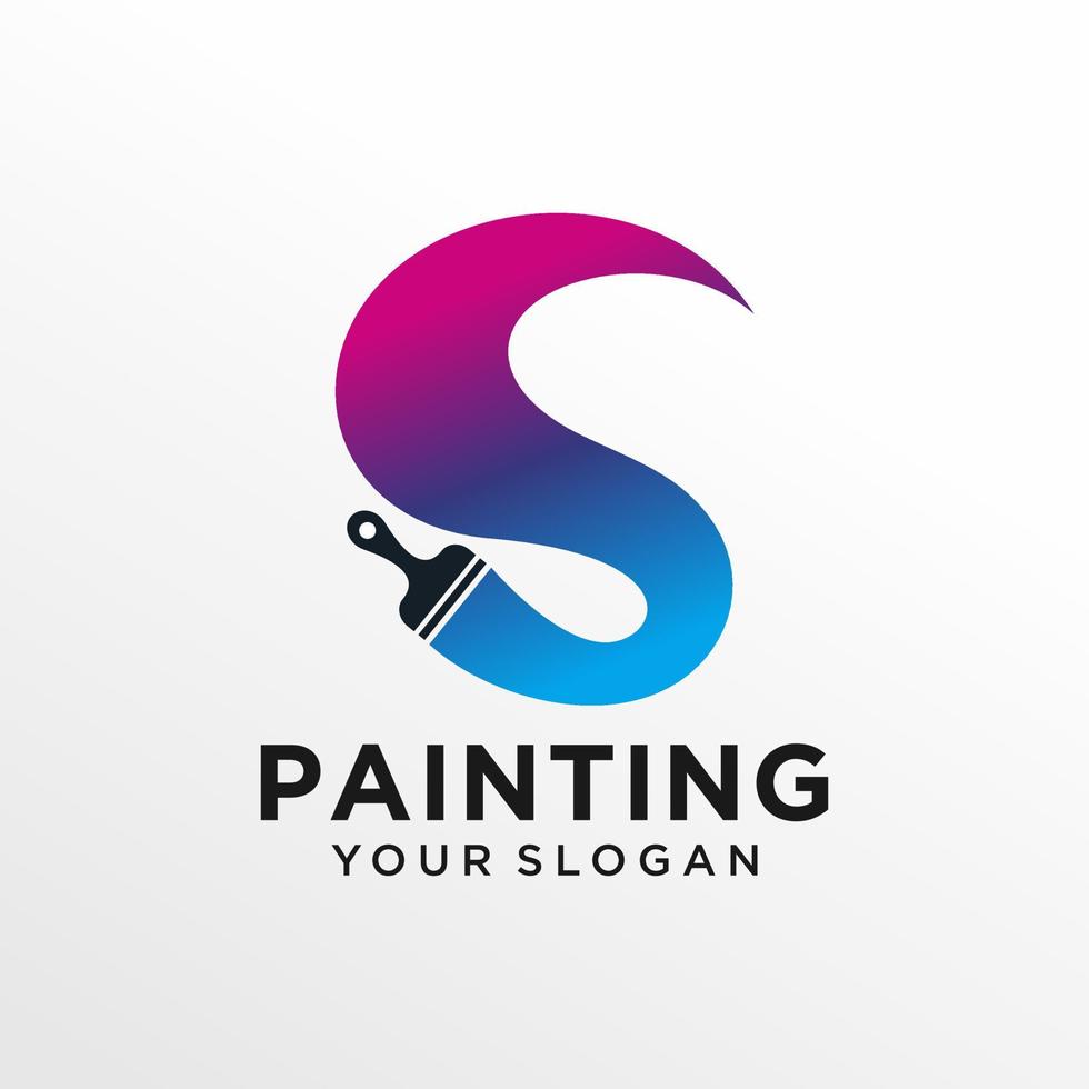 huis schilderij logo ontwerp vector sjabloon