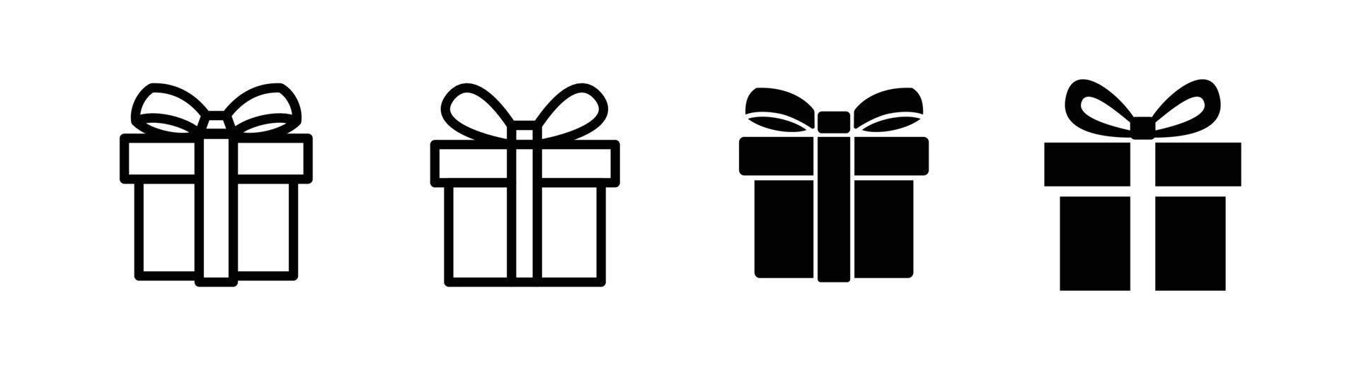 geschenkdoospictogram, ontwerpelement gerelateerd aan kerst- of verjaardagscadeaus vector