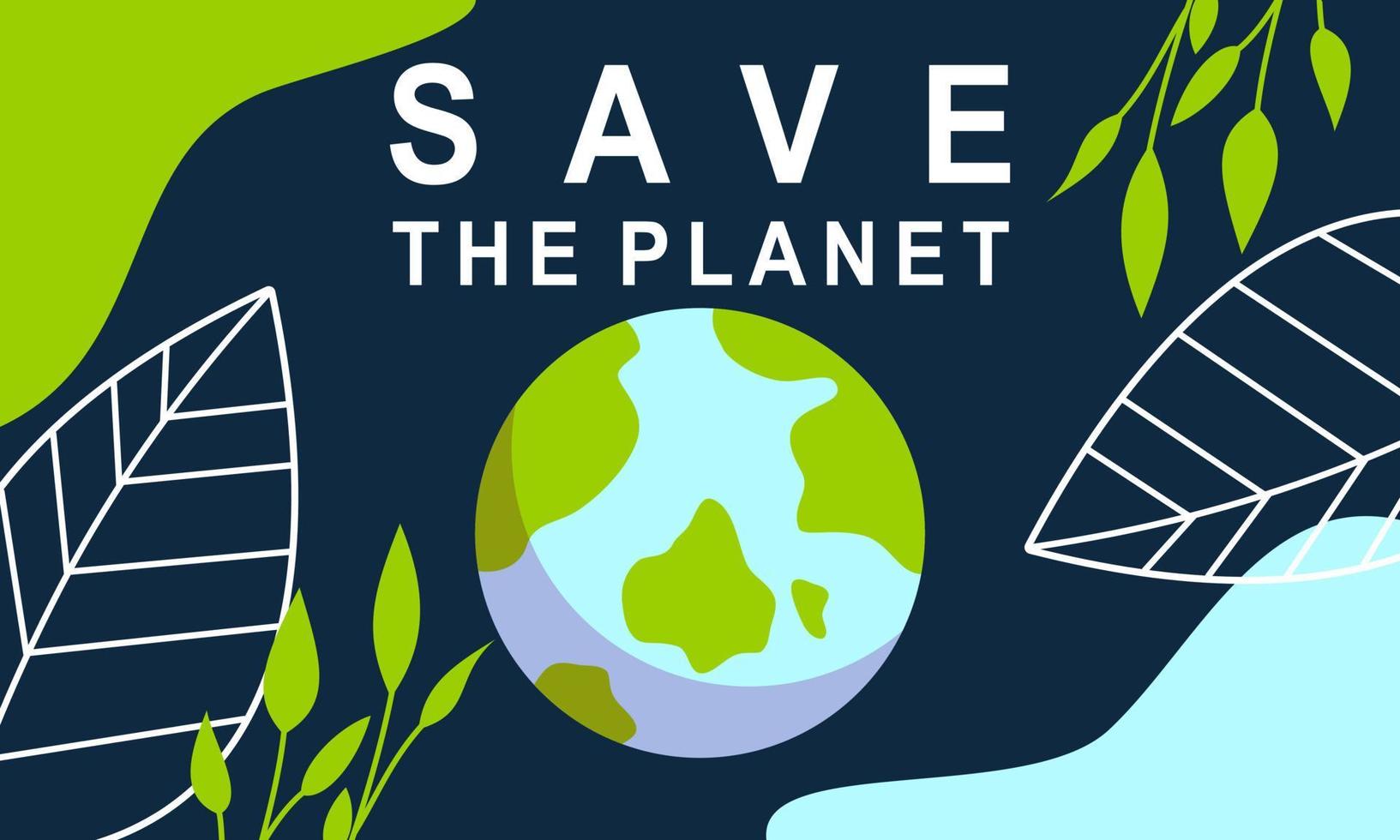 Earth Day posters met groene achtergronden vector