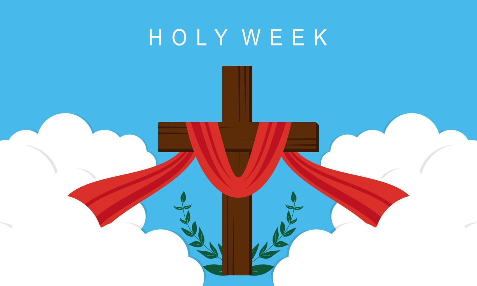 platte ontwerp heilige week concept logo vector