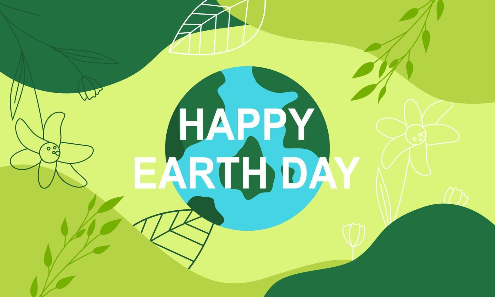 Earth Day posters met groene achtergronden vector