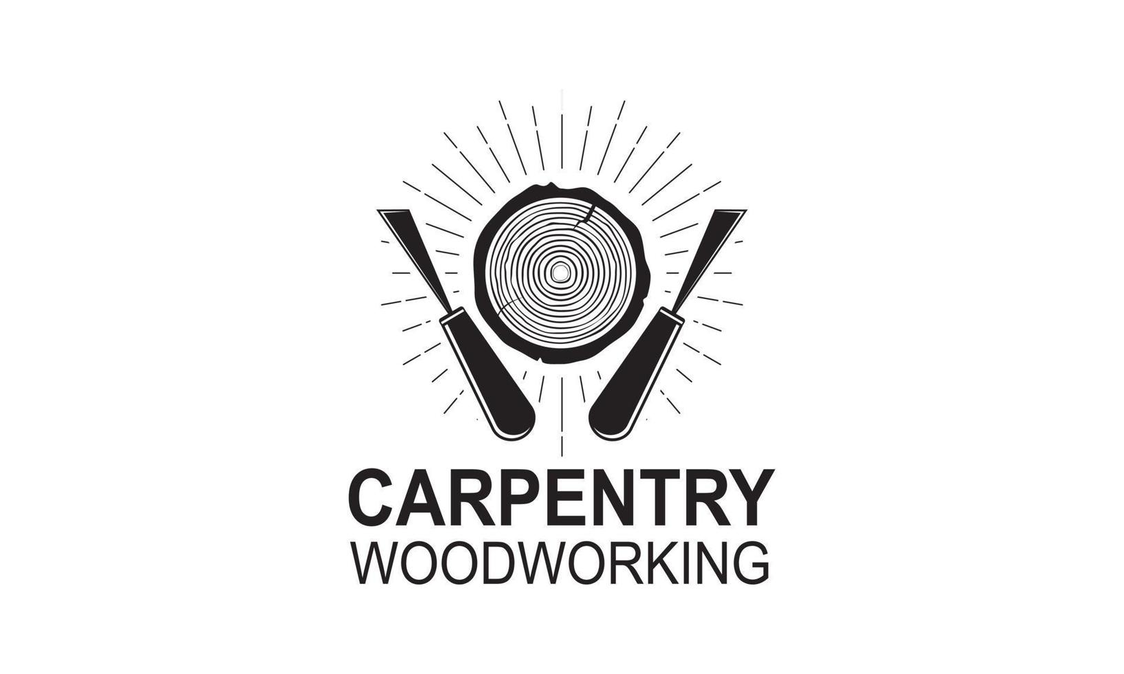 timmerwerkplaats en houtbewerking logo vector