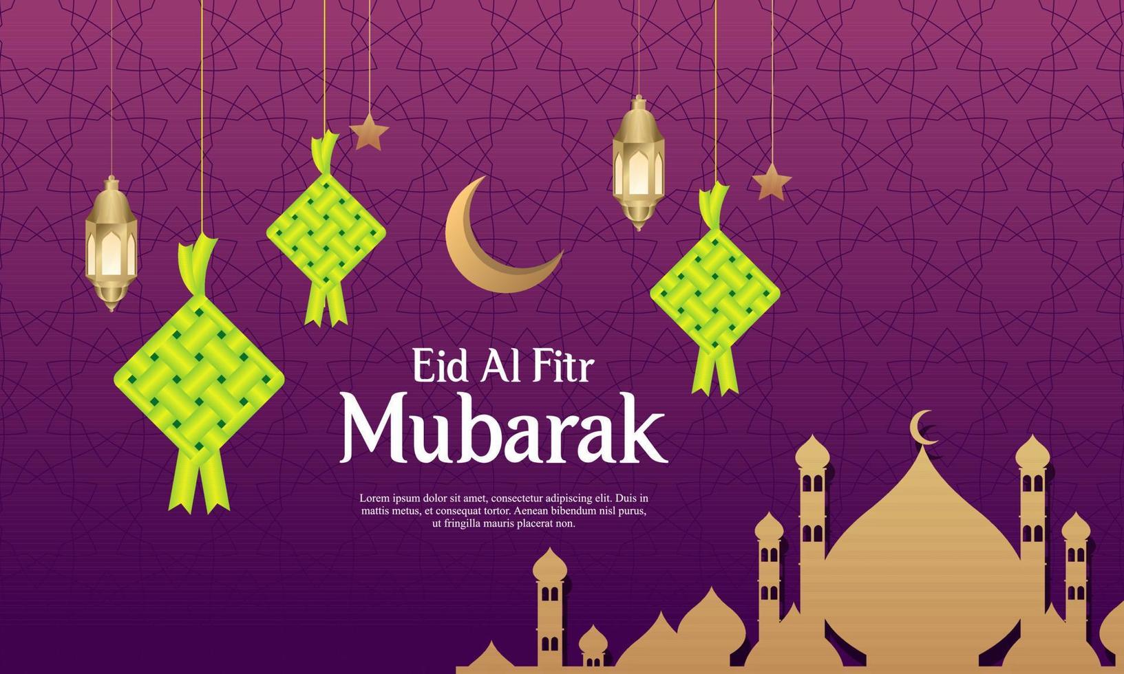 realistische eid al-fitr ramadan illustratie grafisch ontwerpsjabloon vector