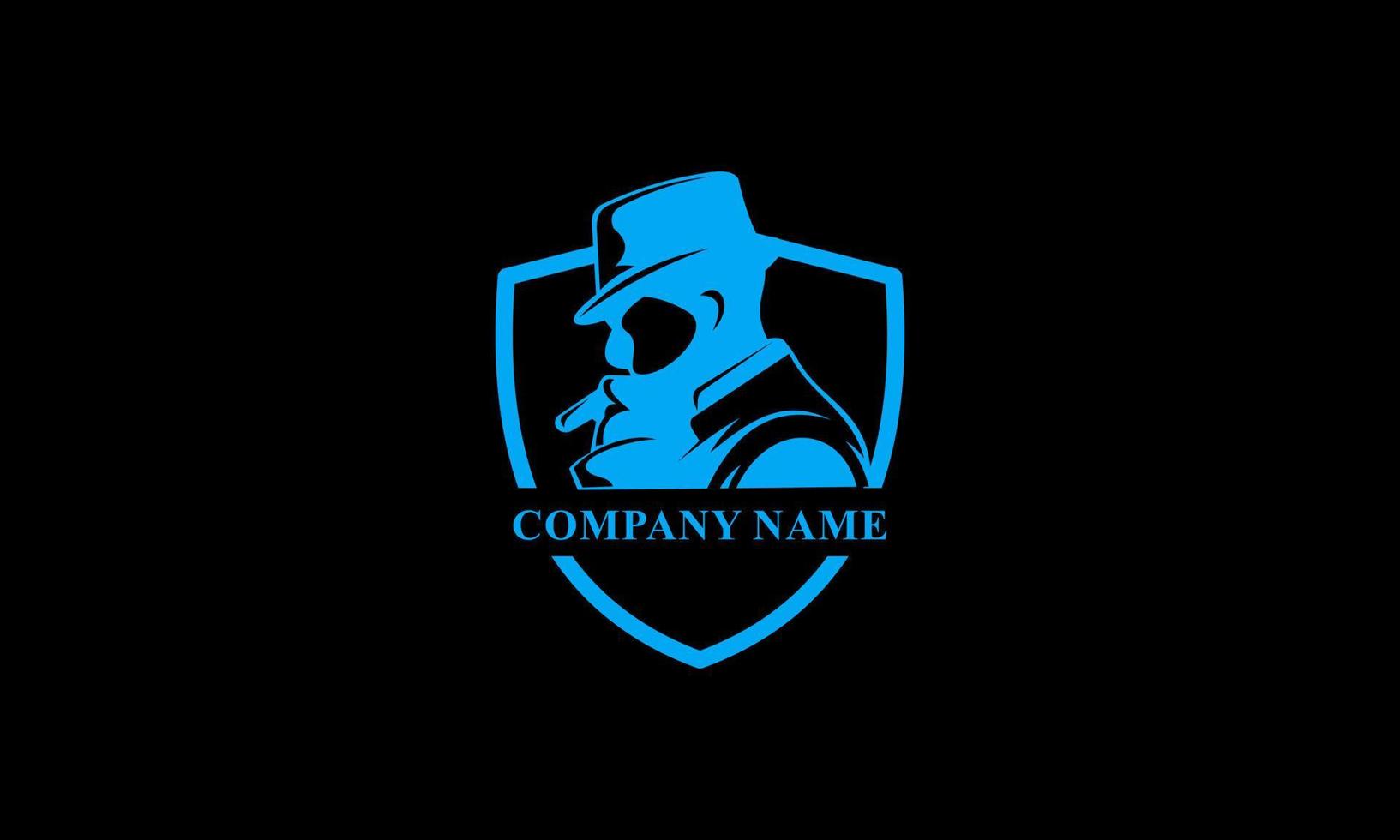 maffia logo emblemen met karakter abstracte silhouet mannen hoofd in hoed. vintage vectorillustratie vector