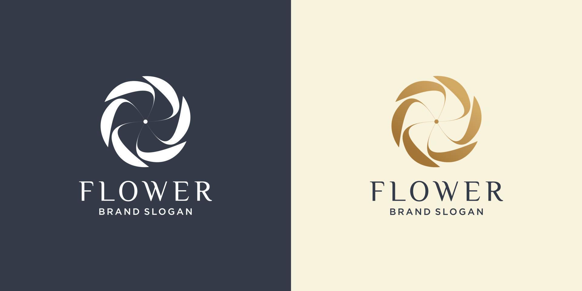 bloemlogo met modern minimalistisch abstract concept premium vectordeel 3. vector