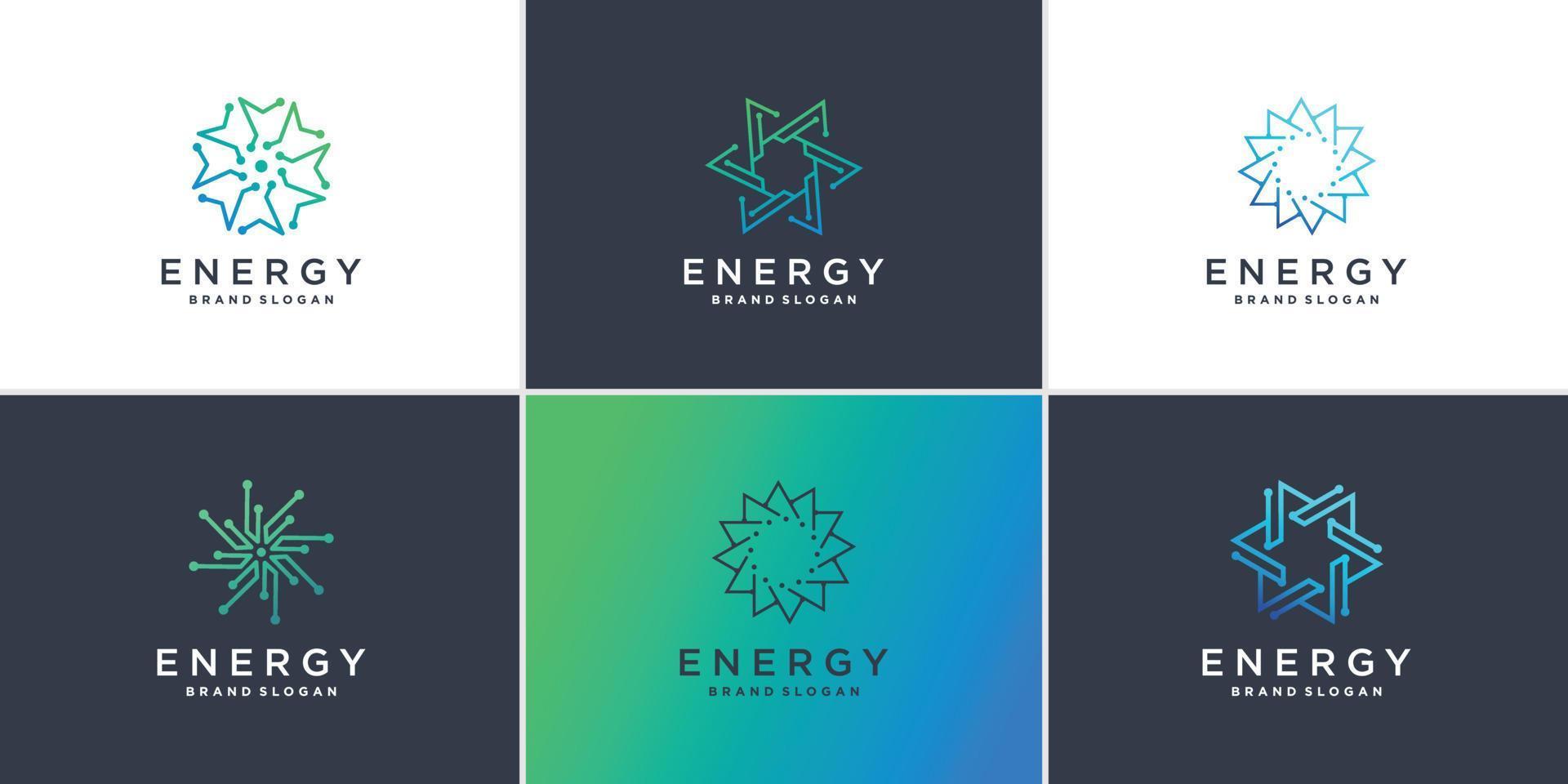 set van abstracte energie logo premium vector