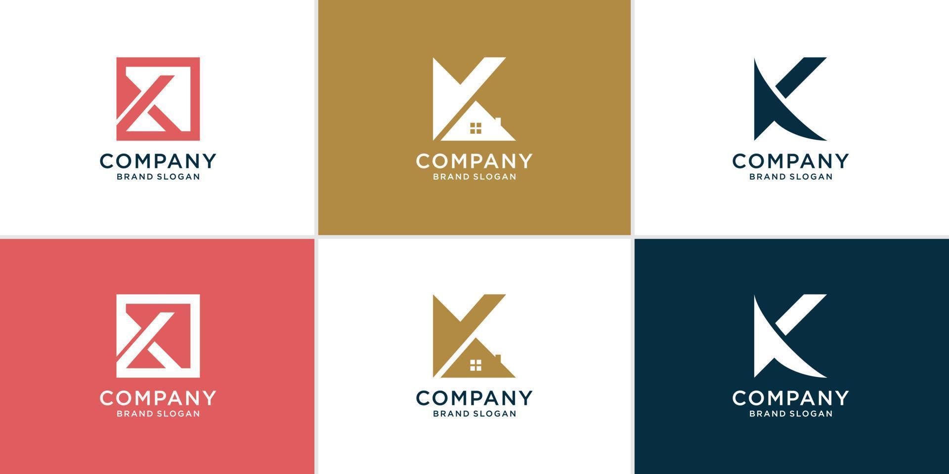 letter k logo-collectie met creatief uniek concept premium vector