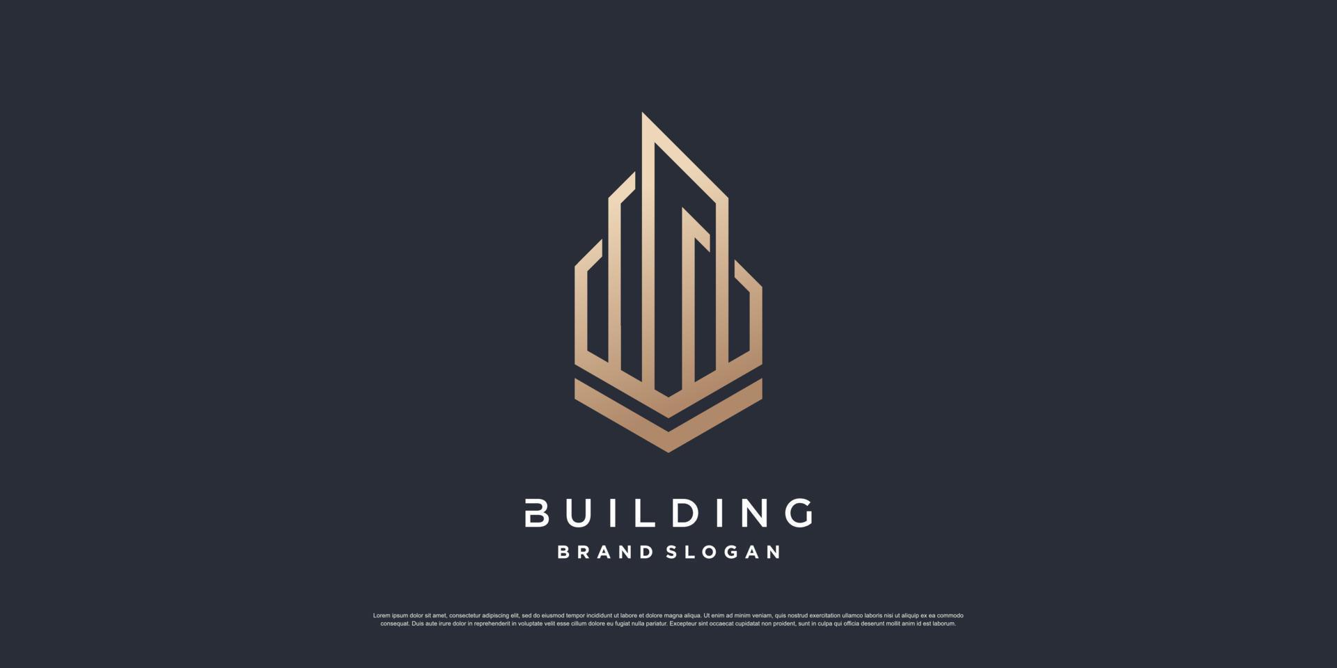 gebouw logo sjabloon met modern uniek concept premium vector deel