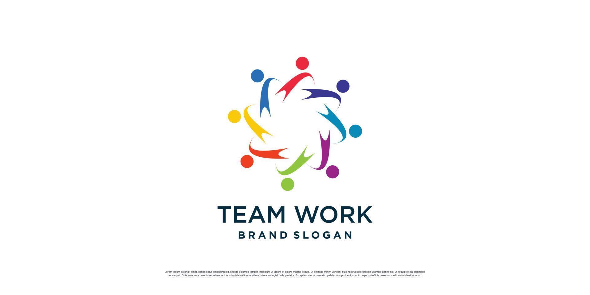 teamwerk logo icoon met modern abstract concept premium vector deel 3.