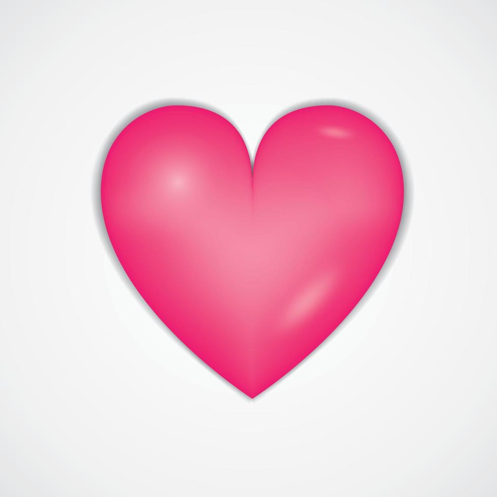 roze hart vectorillustratie kan worden gebruikt voor Valentijnsdag, bruiloft uitnodiging, wenskaart, banner, briefkaart, webpagina, cadeaubon, flyer, boek corver, poster, advertentie. vector