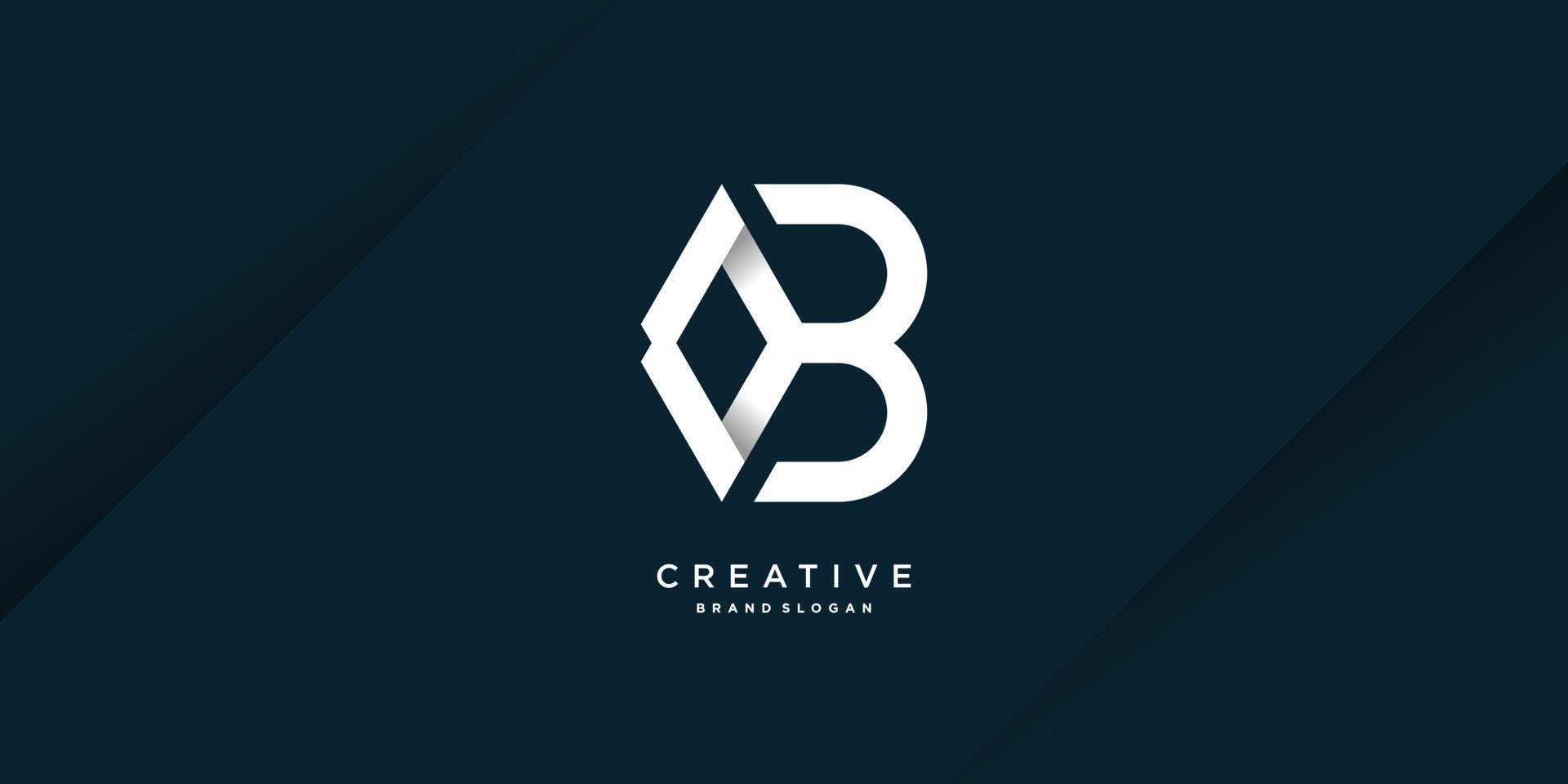 letter b-logo met creatief modern concept premium vectordeel 3. vector