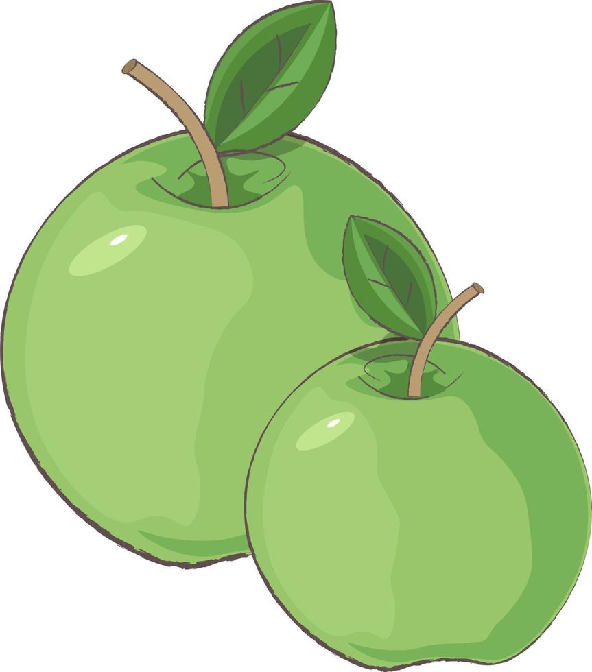 twee groene appels vector