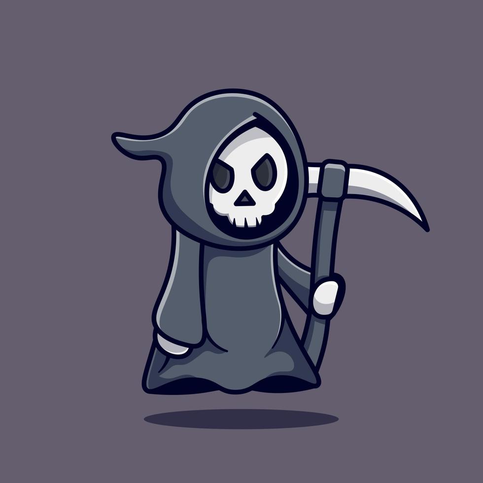 schattige grim reaper karakter illustratie vector