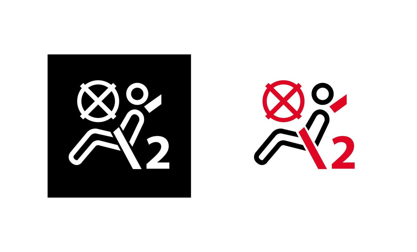 auto gesloten airbag systeempictogram. auto front airbag teken pictogram. silhouet en lineair origineel logo. eenvoudig overzicht stijlpictogram teken. vectorillustratie geïsoleerd op een witte achtergrond. eps 10 vector