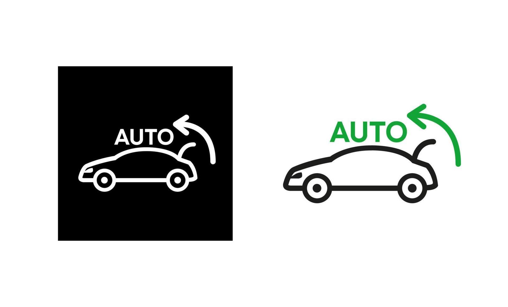 auto kofferbak auto icoon. auto kofferbak sleutelpictogram. silhouet en lineair origineel logo. eenvoudig overzicht stijlpictogram teken. vectorillustratie geïsoleerd op een witte achtergrond. eps 10 vector