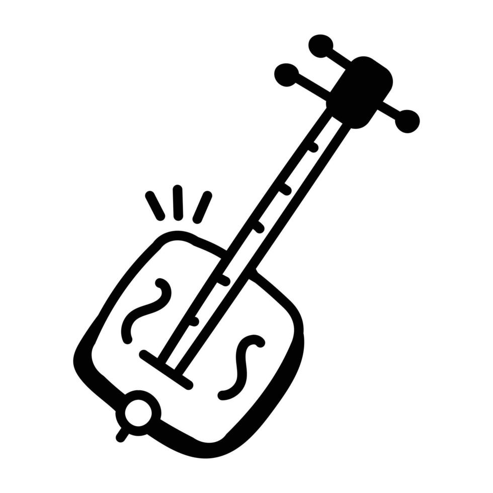 modern icoon van cello in schetsmatige stijl vector