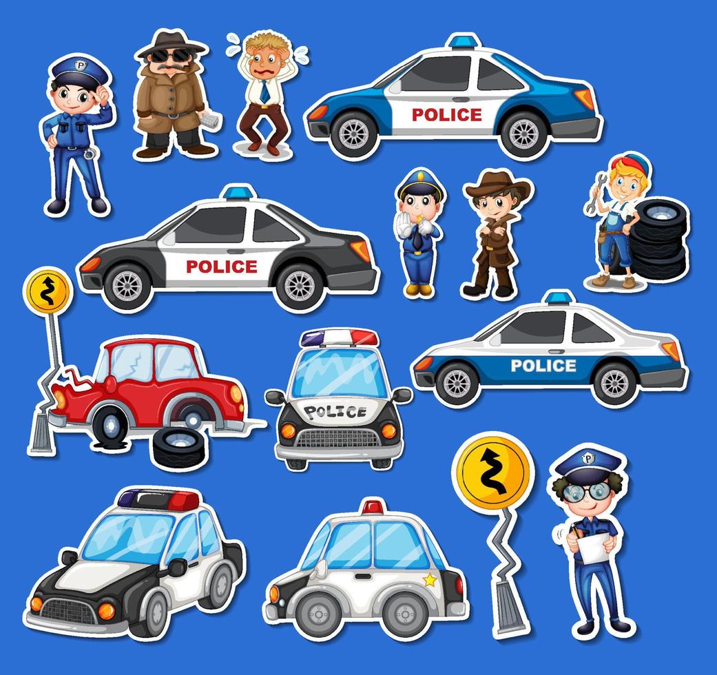 sticker set beroepen karakters en objecten vector