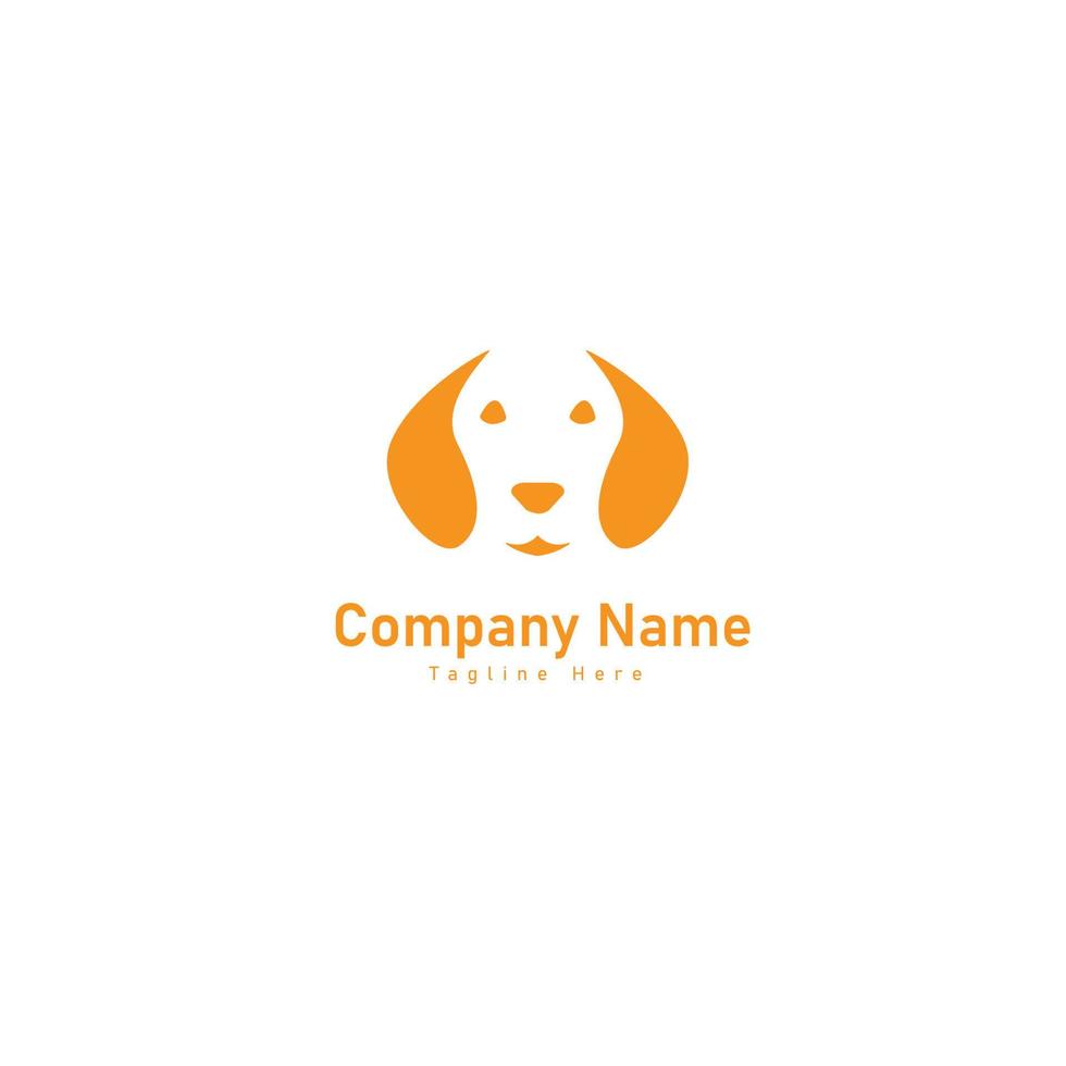 hond logo met negatieve ruimte vector ontwerpsjabloon. hond pictogram logo vector