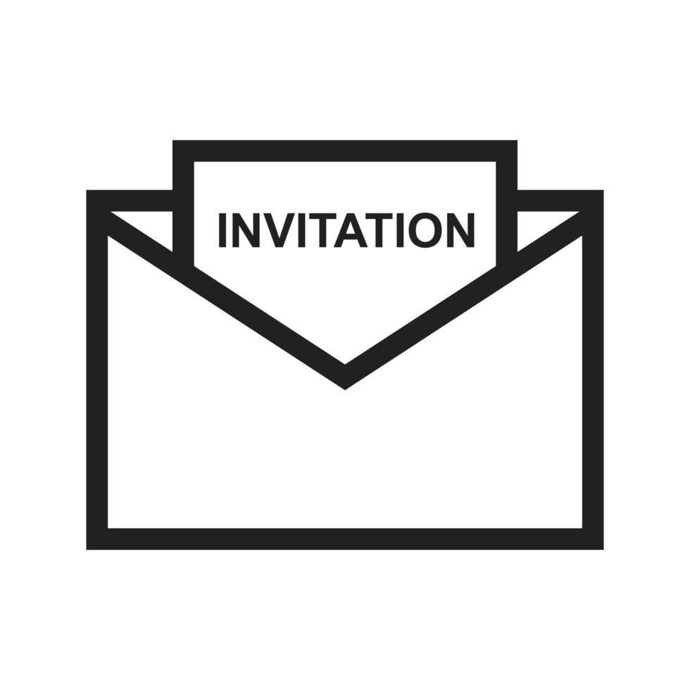 uitnodiging voor feest lijn icoon vector