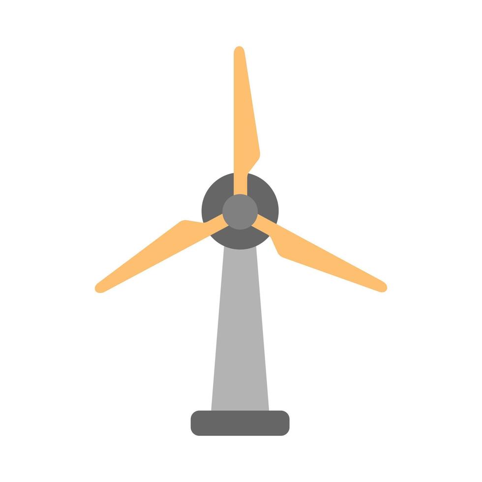 windmolen, windturbine, windkrachtcentrale met lange schoepen. minimale vectorillustratie vector